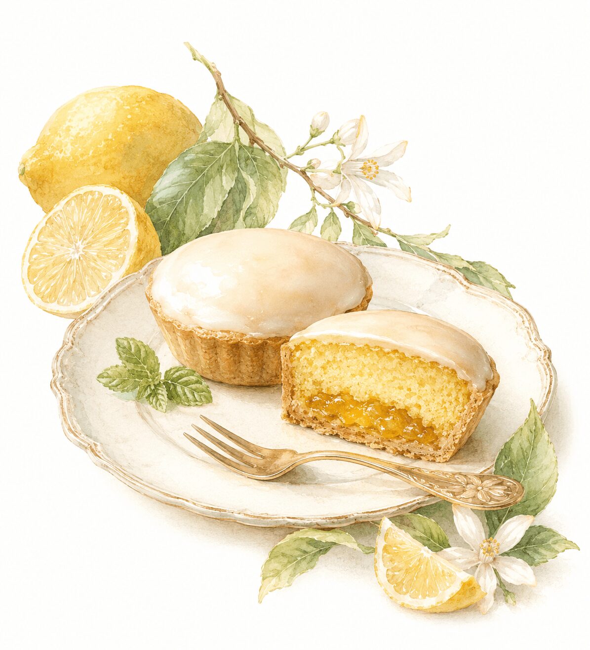 レモンケーキタルト イメージイラスト